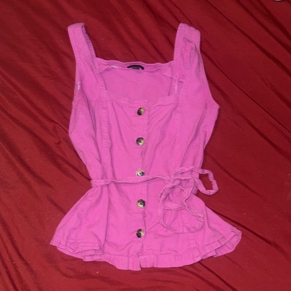 🌸 Ann Taylor Fuchsia Tank Blouse | Size Small - Picture 1 of 9
